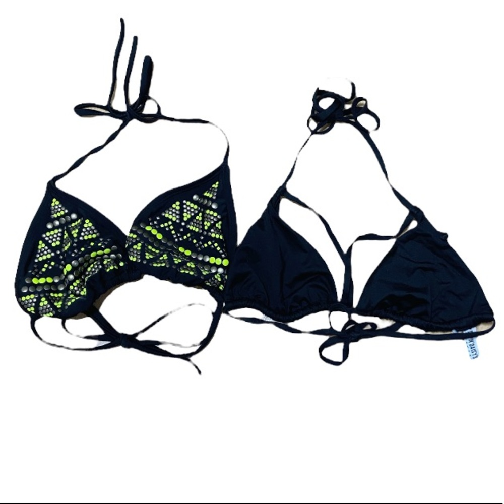 2 small black bikini tops only